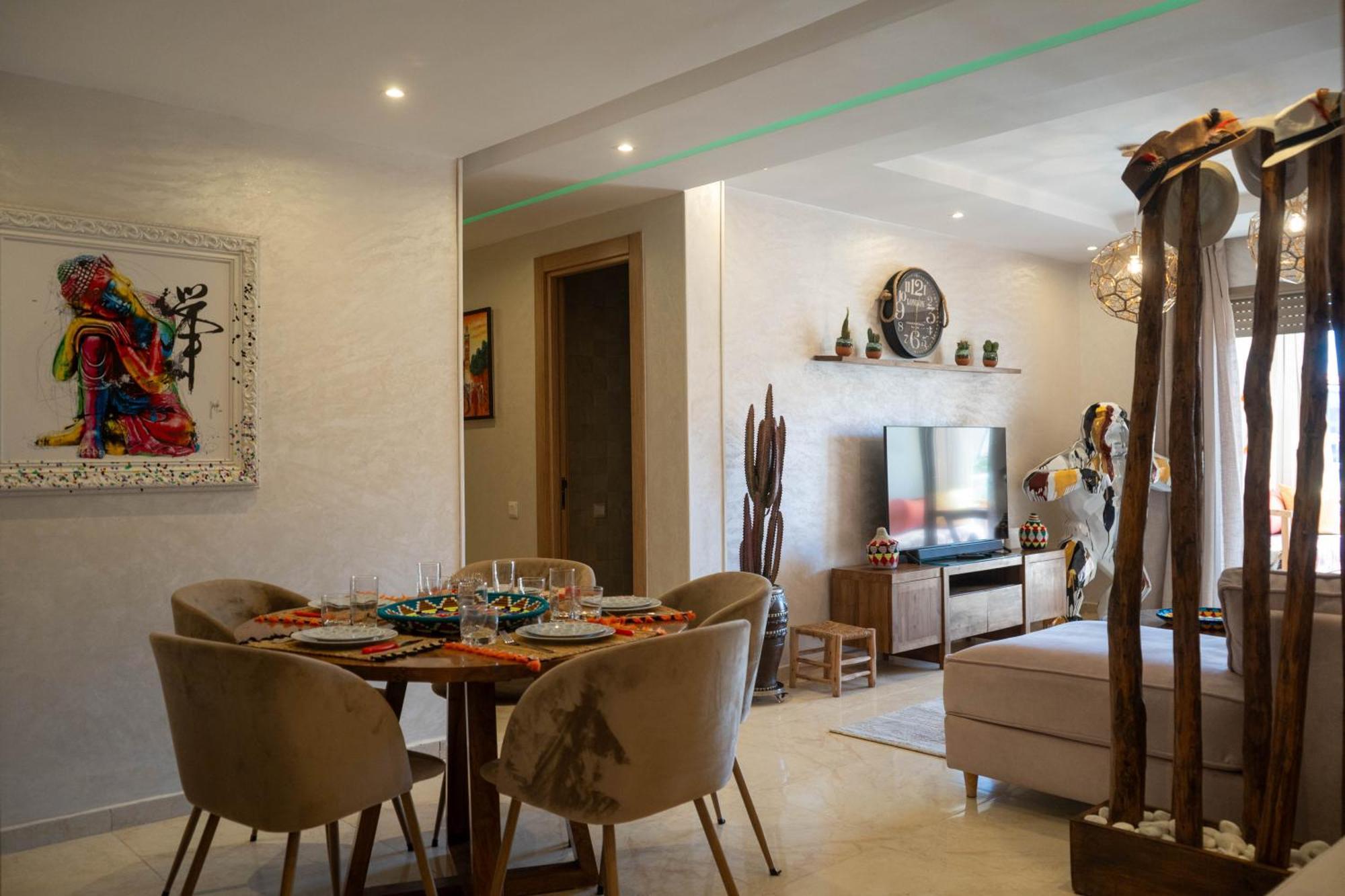 Magnifique Appartement Moderne De 2 Chambres Avec Piscine A 10 Min Du Centre De Marrakech Marrakesh Eksteriør bilde