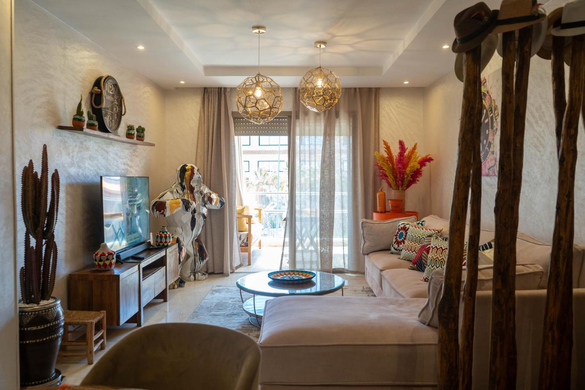 Magnifique Appartement Moderne De 2 Chambres Avec Piscine A 10 Min Du Centre De Marrakech Marrakesh Eksteriør bilde